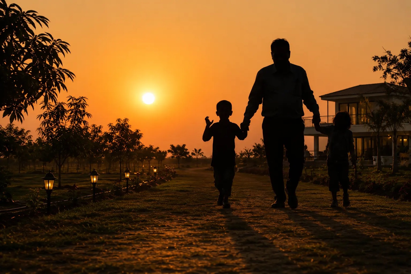 A family spending time outdoors